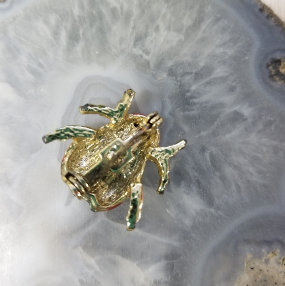 Vintage Ladybug Brooch W/ Green Eyes - Picture 7 of 10